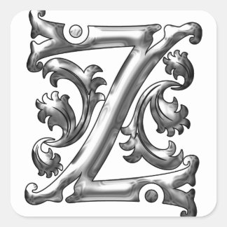 Sticker Carré Silver Initial Z