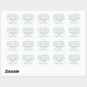 Sticker Carré Silver Light Blue Confetti Merci pour Popup By (Feuille)
