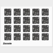 Sticker Carré Silver paisley (Feuille)