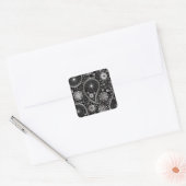 Sticker Carré Silver paisley (Enveloppe)