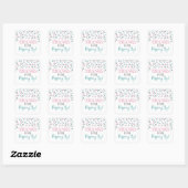 Sticker Carré Silver Pink Blue Confetti Merci pour Popup By (Feuille)