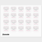 Sticker Carré Silver Pink Confetti Merci pour Popup By (Feuille)