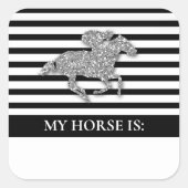 Sticker Carré Silver Racehorse Derby Jour pari (Devant)