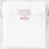 Sticker Carré Silver Red Confetti Merci pour Popping By (Sac)