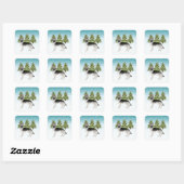 Sticker Carré Silver Sable Allemand Berger Blue Winter Forest (Feuille)