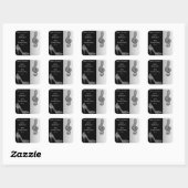 Sticker Carré Silver Stiletto & Treble Cleft Anniversaire Merci (Feuille)