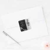 Sticker Carré Silver Stiletto & Treble Cleft Anniversaire Merci (Enveloppe)