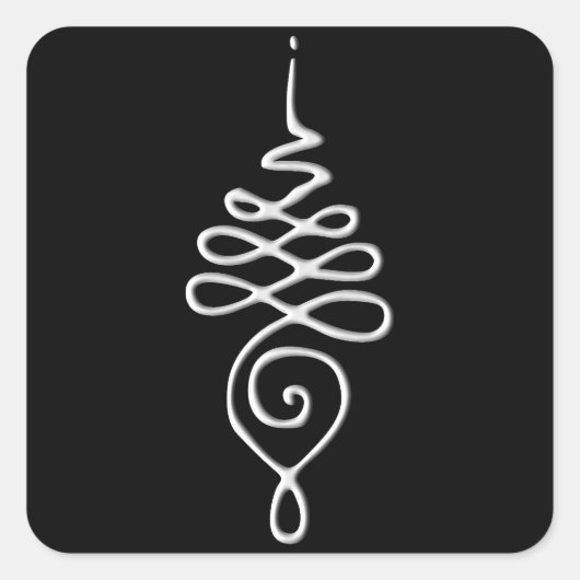 Sticker Carré Silver Unalome  (Devant)