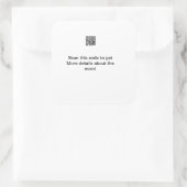 Sticker Carré Simple analyse de code Q R modèle d'événement méti (Sac)