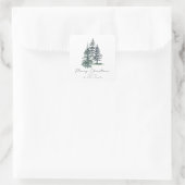 Sticker Carré Simple arbre de Noël élégant | Pin (Sac)