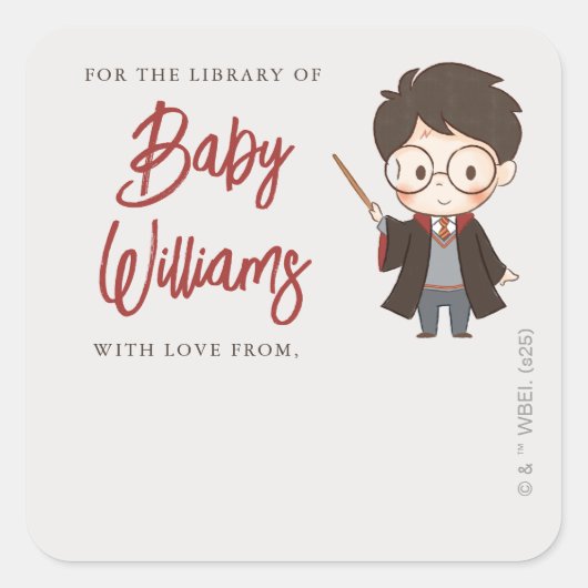 Sticker Carré Simple Baby Shower Harry Potter (Devant)