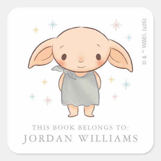 Sticker Carré Simple Baby Shower Harry Potter - Dobby (Devant)