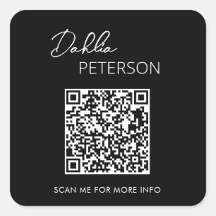 Sticker Carré Simple Black Elegant QR Code Entreprise moderne