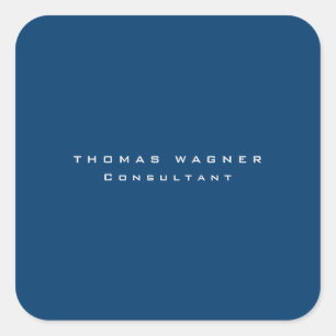 Sticker Carré Simple Bleu Simple Tendance Minimaliste