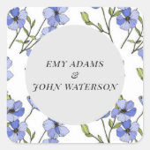 Sticker Carré simple bleu & violet florid  (Devant)