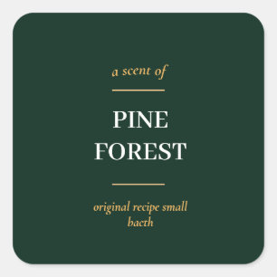 STICKER CARRÉ SIMPLE BOÎTE VERTE SOMBRE MINIMALE MODERNE