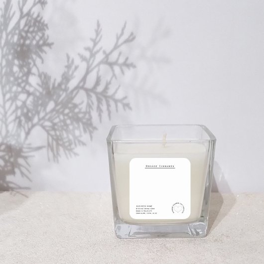 Sticker Carré Simple bougie de coeur blanc moderne