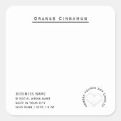 Sticker Carré Simple bougie de coeur blanc moderne (Devant)