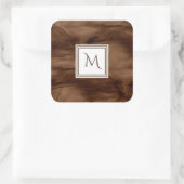 Sticker Carré Simple Brown foncé Marbre subtil Monogramme modern (Sac)