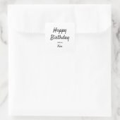 Sticker Carré simple calligraphy happy birthday custostom (Sac)
