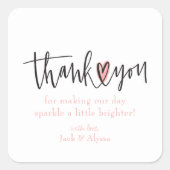 Sticker Carré Simple Classique Moderne Typographie de Remercieme (Devant)