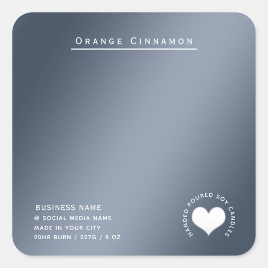 Sticker Carré Simple coeur blanc moderne (Devant)