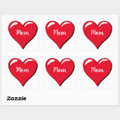 Sticker Carré Simple coeur rouge - pour MOM (Feuille)