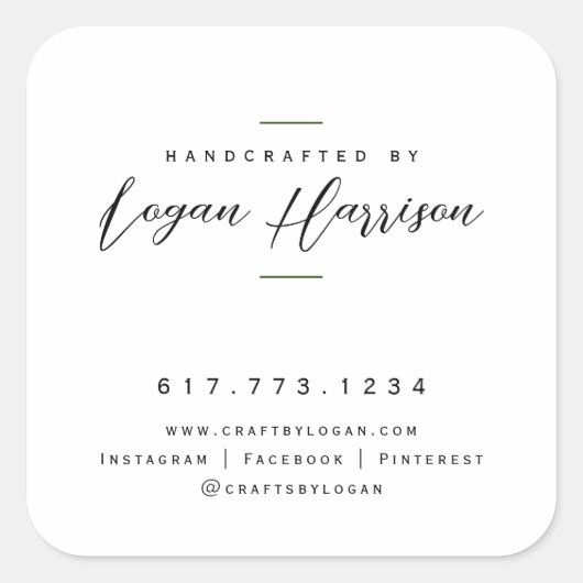 Sticker Carré Simple, Conçu À La Main Par Personnalisé (Devant)