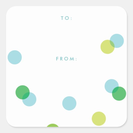 Sticker Carré Simple Confettis Bleus | Cadeau De À (Devant)