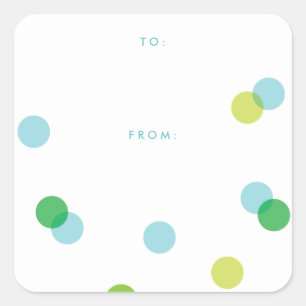 Sticker Carré Simple Confettis Bleus   Cadeau De À