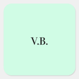 Sticker Carré Simple couleur solide ajouter le nom du texte mono