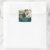 Sticker Carré Simple Couples Photo Enregistrer la date Mariage (Sac)