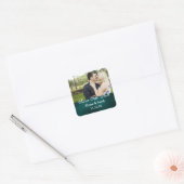 Sticker Carré Simple Couples Photo Enregistrer la date Mariage (Enveloppe)