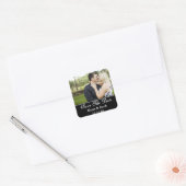 Sticker Carré Simple Couples Photo Enregistrer la date Mariage (Enveloppe)