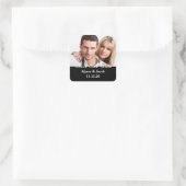 Sticker Carré Simple Couples Photo Enregistrer la date Mariage (Sac)