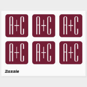 Sticker Carré Simple Couples | White & Burgundy (Feuille)