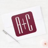 Sticker Carré Simple Couples | White & Burgundy (Enveloppe)