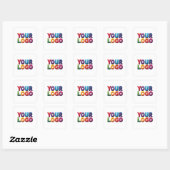 Sticker Carré Simple Custom Logo and Text Business (Feuille)