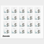 Sticker Carré Simple cute little cartoon zebra  (Feuille)