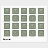 Sticker Carré Simple Elegant Green Snowflake Noël classique (Feuille)