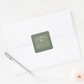 Sticker Carré Simple Elegant Green Snowflake Noël classique (Enveloppe)