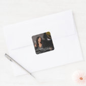 Sticker Carré Simple Elegant Happy Birthday Photo (Enveloppe)