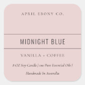 STICKER CARRÉ SIMPLE ÉLÉGANT MINIMAL MODERNE MODERNE BOUGIE ROSE (Devant)