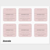 STICKER CARRÉ SIMPLE ÉLÉGANT MINIMAL MODERNE MODERNE BOUGIE ROSE (Feuille)