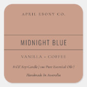 STICKER CARRÉ SIMPLE ÉLÉGANT MINIMAL MODERNE TERRACOTTA RUST (Devant)