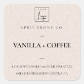 STICKER CARRÉ SIMPLE ÉLÉGANT MINIMAL URBAN BLUSH LINEN LOGO (Devant)