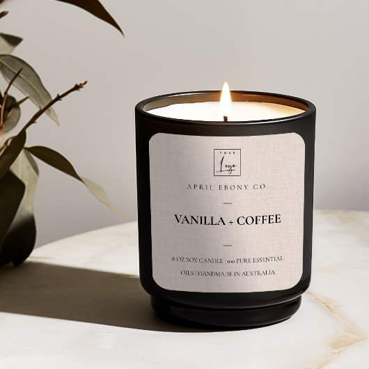 STICKER CARRÉ SIMPLE ÉLÉGANT MINIMAL URBAN BLUSH LINEN LOGO