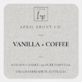 STICKER CARRÉ SIMPLE ÉLÉGANT MINIMAL URBAN DUSKY GRAY LOGO (Devant)