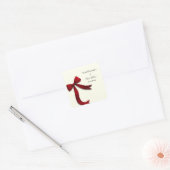 Sticker Carré Simple Elegant Minimalist Red Bow Classic (Enveloppe)
