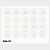 Sticker Carré Simple élégant Script chic Mariage noir et blanc (Feuille)